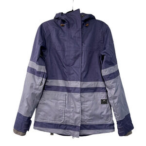 Nike S Waterproof $179 Insulated Ski/Snowboard Jacket Long Hooded Fleece Blue